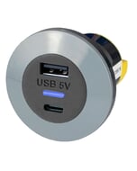 Alfatronix PV65R-ACFF IP65 USB A & C Charger - Front Fit