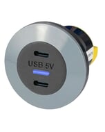Alfatronix PV65R-CCFF IP65 Double USB C Charger - Front Fit
