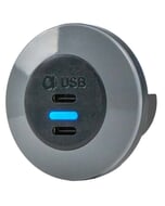 Alfatronix PVPRO-CCFF Double USB C Charger - Grey Front Fit