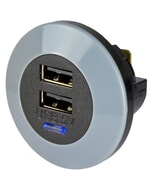 Alfatronix Powerverter Double USB Power Outlet - Front Fit - 2 x 1.5A