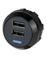Alfatronix PVPWP-AA Slim IP65 Double USB A Charger - Rear Fit Black
