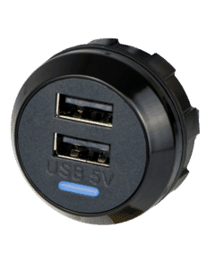 Alfatronix PVPWP-AA Slim IP65 Double USB A Charger - Rear Fit Black