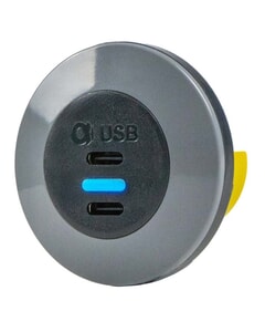 Alfatronix PVPWP-CCFF Slimline IP65 Double USB C Charger - Grey Front Fit