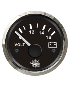 Osculati Analogue Voltmeter 8-16V - Black Glossy