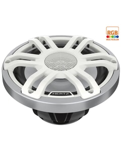 Hertz 150W 6.5" HMX RGB LED Marine Coax Speakers - Sports Silver White
