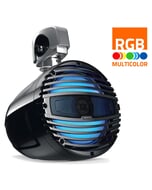 Hertz 200W 8" HTX RGB LED Marine Tower Clamp Speakers - Total Black
