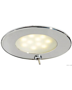 Osculati Atria Polished SS LED Ceiling Light With Switch - White