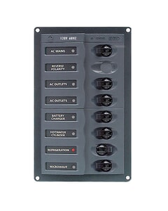 BEP Circuit Breaker Panel AC 110V 6X Single Pole 3 x 15A 2 x 20A 1 x 25A 1X Double Pole 1X 30A Vertical
