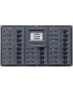 BEP CBrkr Pnl DC 12V 20X SPole 5 x 5A 6 x 10A 7 x 15A 1 x 20A 1 x 30A Vertical W/DC Color Sys Monitor (DCSM)