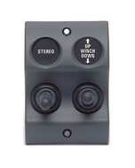 BEP Sw Pnl Micro DC 12/24V 1XON/Off 1X(On)/Off 20A WProof IP56 LED Backlit Labels