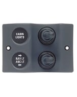 BEP Sw Pnl Micro DC 12/24V 1XON/Off 1XON/Off/ON 20A WProof IP56 LED Backlit Labels
