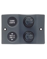 BEP Sw Pnl Micro DC 12/24V 1XON/Off 1XON/Off/ON 20A WProof IP56 LED Backlit Labels