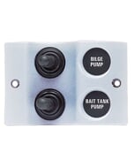 BEP Sw Pnl Micro Series DC 12/24V 2XON/Off 20A WProof IP56 LED Backlit Labels