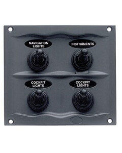 BEP Switch Panel DC Waterproof 4XON/Off Charcoal