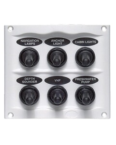 BEP Switch Panel DC Waterproof 6XON/Off Charcoal (BULK)