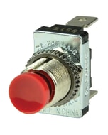 BEP Switch Contact Off-(On) 12V DC 10A Red Button 1/4 in Blade Terminals