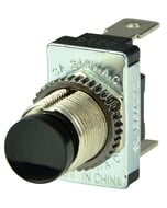 BEP Switch Contact Off-(On) 12V DC 10A Black Button 1/4 in Blade Terminals