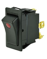 BEP Switch Rocker Off-On Single Pole 12V #8-32 Terminal Screws 1X Red LED
