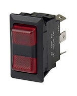BEP Switch Rocker On-Off-On Single Pole 12V 1/4 in Terminal Blades 2X Red LED