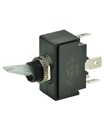 BEP Switch Toggle Off-On Single Pole 12V 1/4 in Terminal Blades Red LED