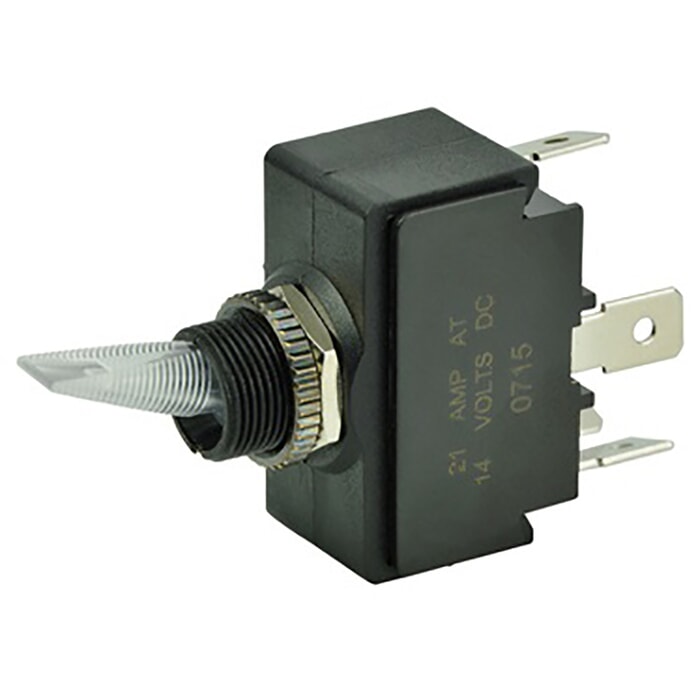 BEP Switch Toggle Off-On Single Pole 12V 1/4 in Terminal Blades Red LED ...