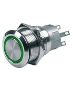 BEP Push Button Switch - Momentary (On) / Off - Green (OEM) 12V