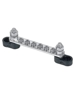 BEP Bus Bar Single 6x 4 mm Screw Terminal 2x 6 mm Input Stud 100A No Covers - Bulk Pack Qty 1