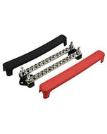 BEP Bus Bar Double 12X 4 mm Screw Terminal 2X 6 mm Input Stud 100A With Covers