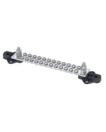 BEP Bus Bar Single 24x 4 mm Screw Terminal 2x 6 mm Input Stud 150A No Covers - Bulk Pack Qty 1