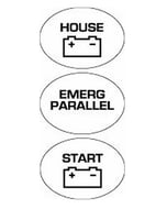 BEP Label Set For 701-720 Series Battery Switches - Start / House / Emergency Parallel