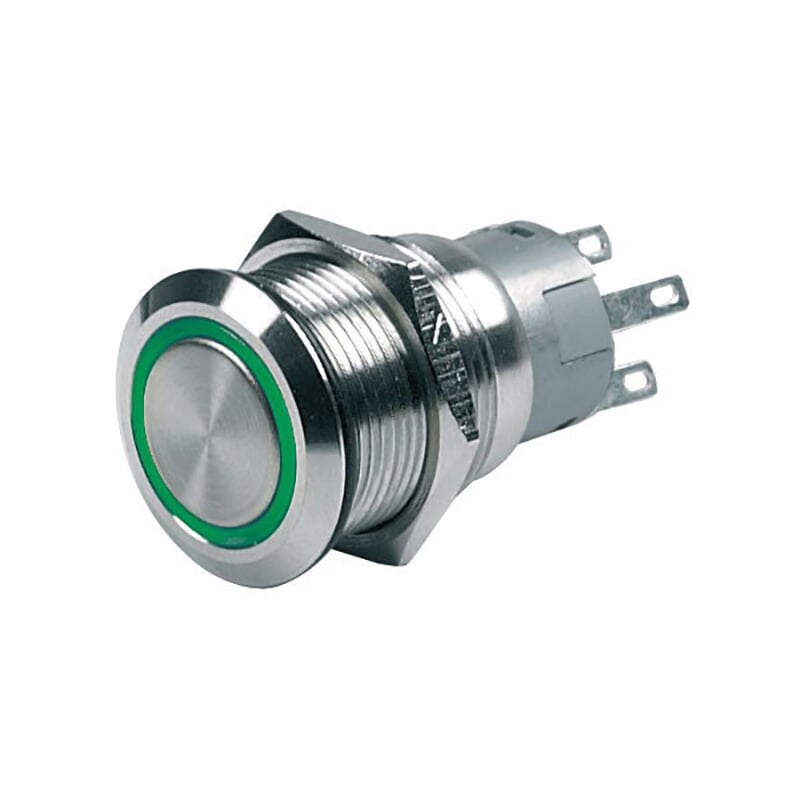 BEP Push Button Switch - Latching On / Off - Green (OEM) 12V