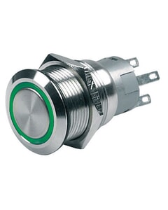 BEP Push Button Switch - Latching On / Off - Green (OEM) 12V
