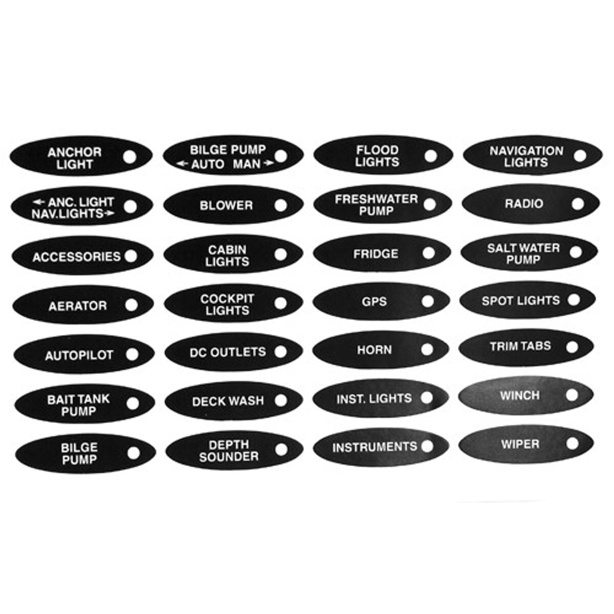 BEP Label Set For CSP6 Series Switch Panels - Set 1 - Bulk Pack Qty 5
