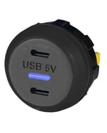 Alfatronix PVPRO-CCB Double USB C Charger - Black Rear Fit