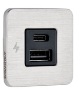 Scanstrut Tile USB-A & C Fast Charging Socket - Stainless Steel