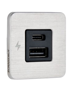Scanstrut Tile USB-A & C Fast Charging Socket - Stainless Steel