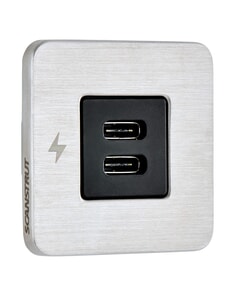 Scanstrut Tile Dual USB-C Fast Charging Socket - Stainless Steel