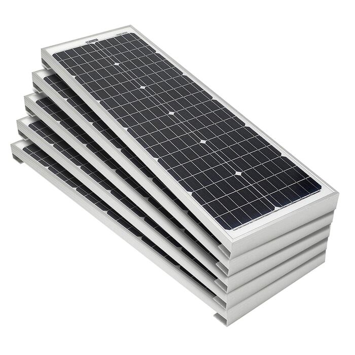 Dual Solar Panel Rectangular Solar Technology 5 x 60W Rectangular Rigid Solar Panels Pack ...