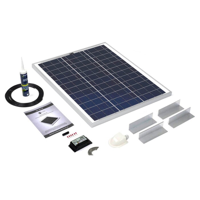 Solar Stack Trim Kit Solar Technology 45W Rigid Solar Panel L Brackets & 10A PWM ...
