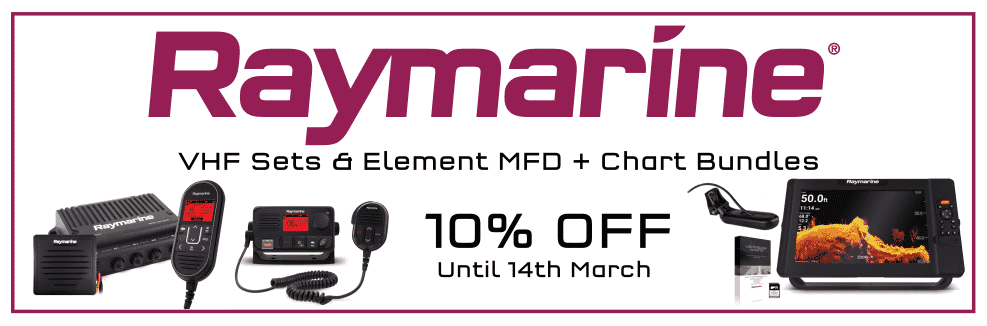 10% off Raymarine VHF & Element Displays - March 2025